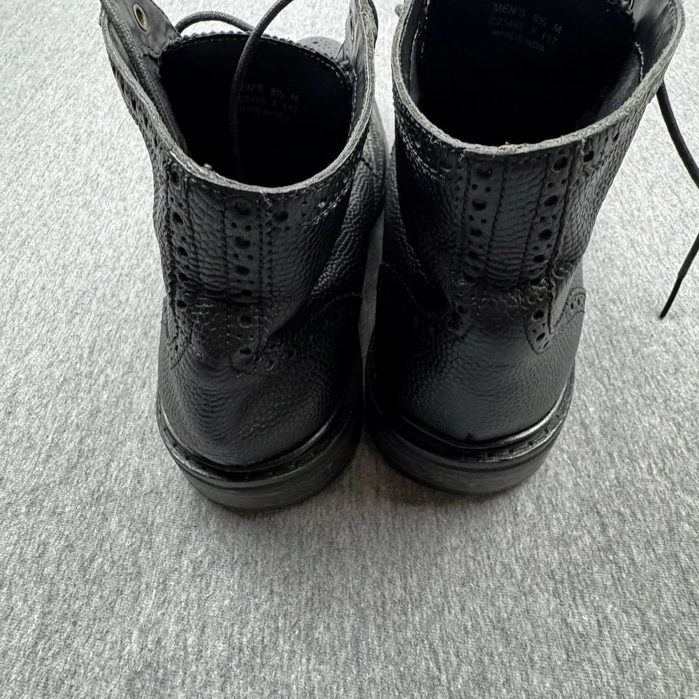 Cole Haan Wingtip Chukka Black Leather Ankle Boot Mens Sz 8.5M Wedding Casual